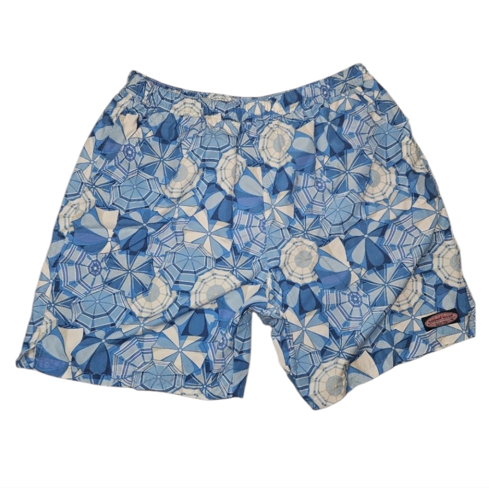Vineyard Vines Mens Extra Large XL Swim Trunks Surf Shorts Blue Beach Umbrellas